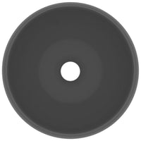 Lavabo rotondo di lusso 40 x 15 cm ceramica grigio scuro opaco 02_0002747