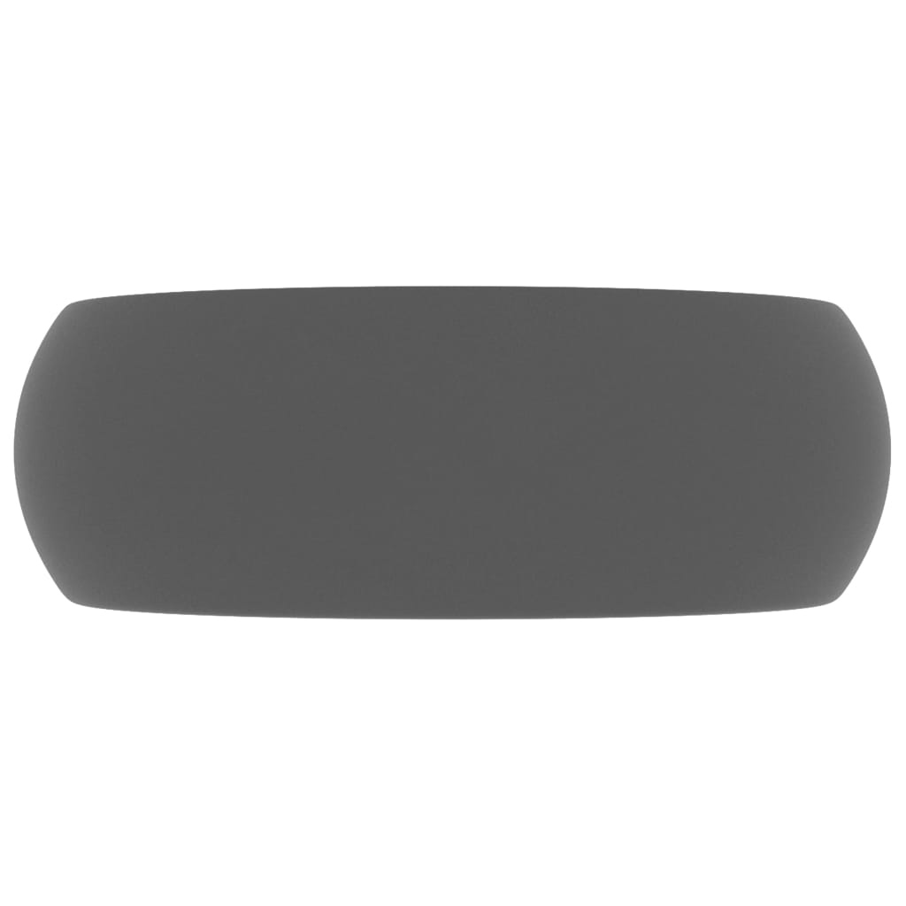 Lavabo rotondo di lusso 40 x 15 cm ceramica grigio scuro opaco 02_0002747