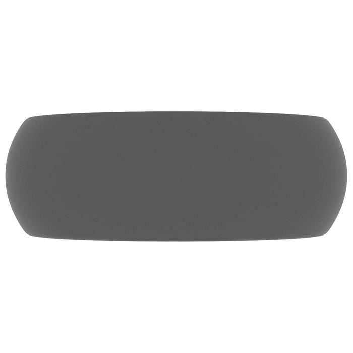Lavabo rotondo di lusso 40 x 15 cm ceramica grigio scuro opaco 02_0002747