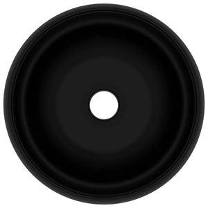 Lavandino Lusso Rotondo Nero Opaco 40x15 cm in Ceramica 147008