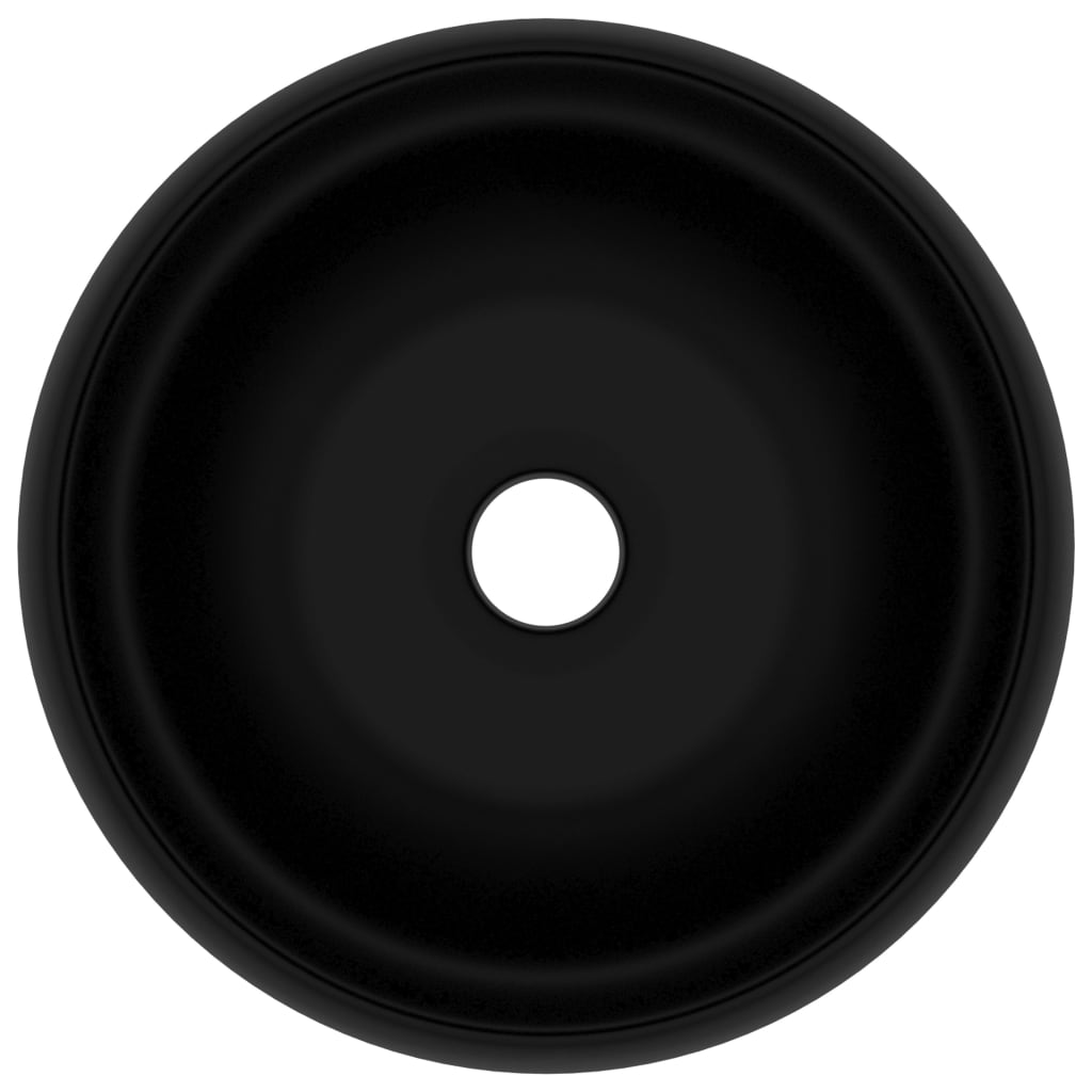 Lavandino-Lavello Lusso Rotondo Nero Opaco 40x15 cm in Ceramica 847214