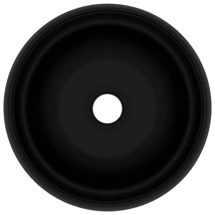 Lavandino-Lavello Lusso Rotondo Nero Opaco 40x15 cm in Ceramica 847214
