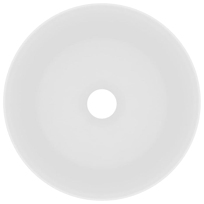 Lavandino Lusso Rotondo Bianco Opaco 40x15 cm in Ceramica cod mxl 46961