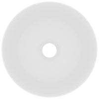 Lavandino Lusso Rotondo Bianco Opaco 40x15 cm in Ceramica 147009