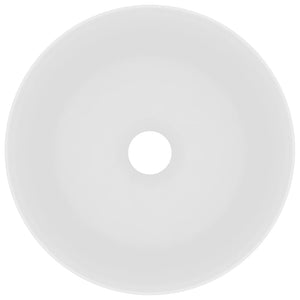 Lavandino Lusso Rotondo Bianco Opaco 40x15 cm in Ceramica 147009
