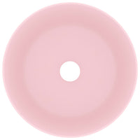 Lavandino Lusso Rotondo Rosa Opaco 40x15 cm in Ceramica cod mxl 45036