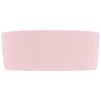 Lavandino Lusso Rotondo Rosa Opaco 40x15 cm in Ceramica 147010