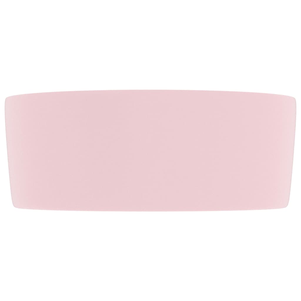 Lavandino Lusso Rotondo Rosa Opaco 40x15 cm in Ceramica 147010