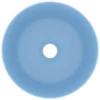 Lavandino Lusso Rotondo Azzurro Opaco 40x15 cm in Ceramica