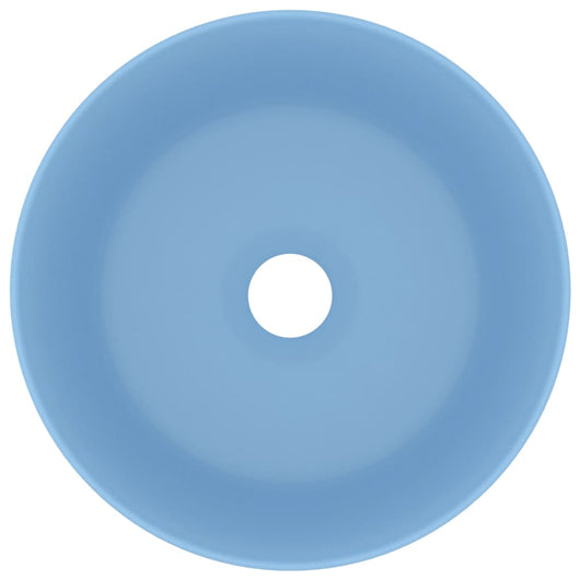 Lavandino-Lavello Lusso Rotondo Azzurro Opaco 40x15 cm in Ceramica 434919