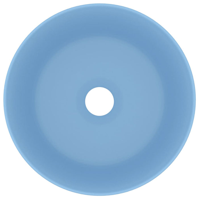 Lavandino-Lavello Lusso Rotondo Azzurro Opaco 40x15 cm in Ceramica 434919