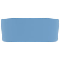 Lavandino Lusso Rotondo Azzurro Opaco 40x15 cm in Ceramica