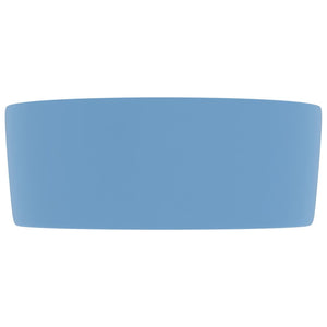 Lavandino Lusso Rotondo Azzurro Opaco 40x15 cm in Ceramica