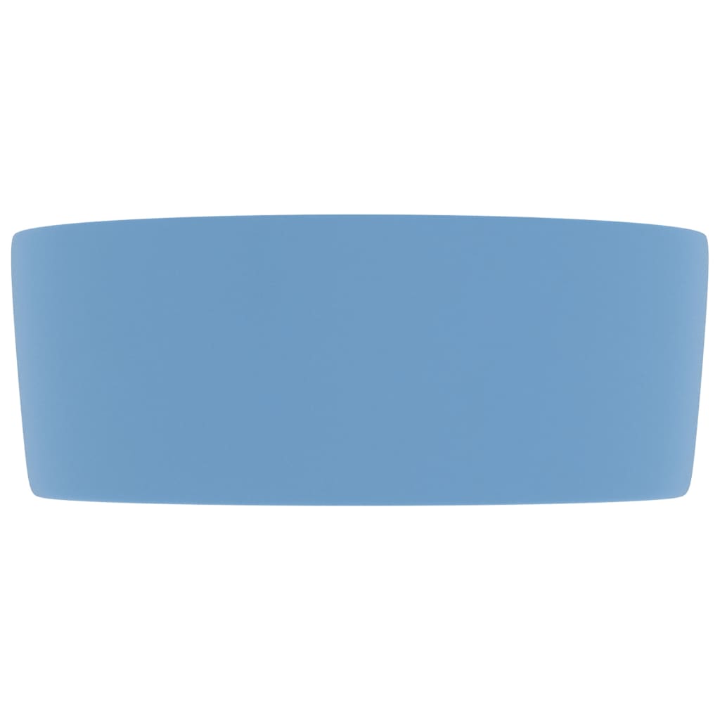 Lavabo rotondo di lusso da appoggio WC lavabo bagno guardaroba cucina interno casa 40 x 15 cm ceramica azzurro opaco 02_0002753