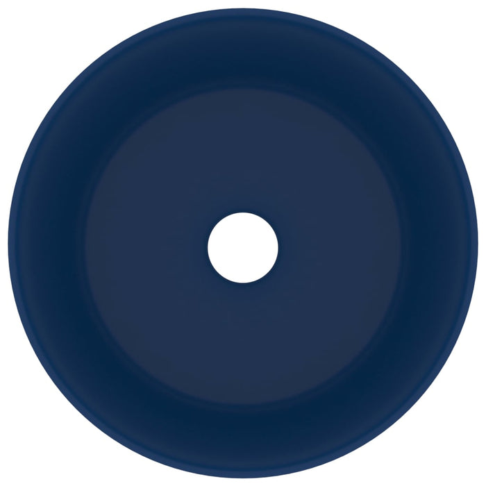 Lavandino Lusso Rotondo Blu Scuro Opaco 40x15 cm in Ceramica cod mxl 42041