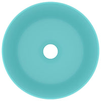 Lavandino-Lavello Lusso Rotondo Verde Chiaro Opaco 40x15 cm in Ceramica