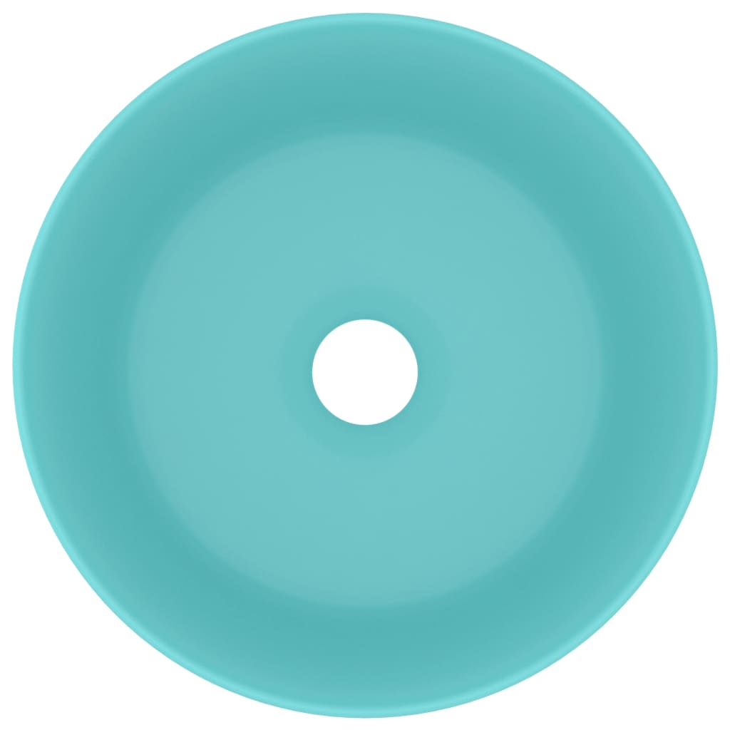 Lavandino Lusso Rotondo Verde Chiaro Opaco 40x15 cm in Ceramica 147013