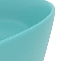 Lavandino-Lavello Lusso Rotondo Verde Chiaro Opaco 40x15 cm in Ceramica