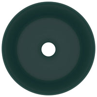 Lavandino Lusso Rotondo Verde Scuro Opaco 40x15 cm in Ceramica cod mxl 42043