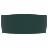 Lavandino Lusso Rotondo Verde Scuro Opaco 40x15 cm in Ceramica cod mxl 42043