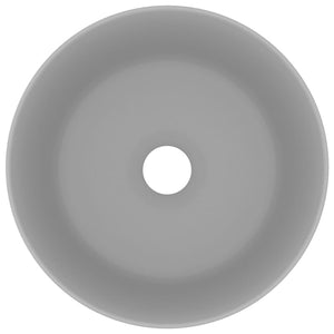 Lavandino Lusso Rotondo Grigio Chiaro Opaco 40x15cm in Ceramica cod mxl 46721