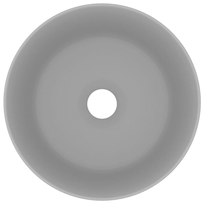 Lavandino Lusso Rotondo Grigio Chiaro Opaco 40x15cm in Ceramica 147015