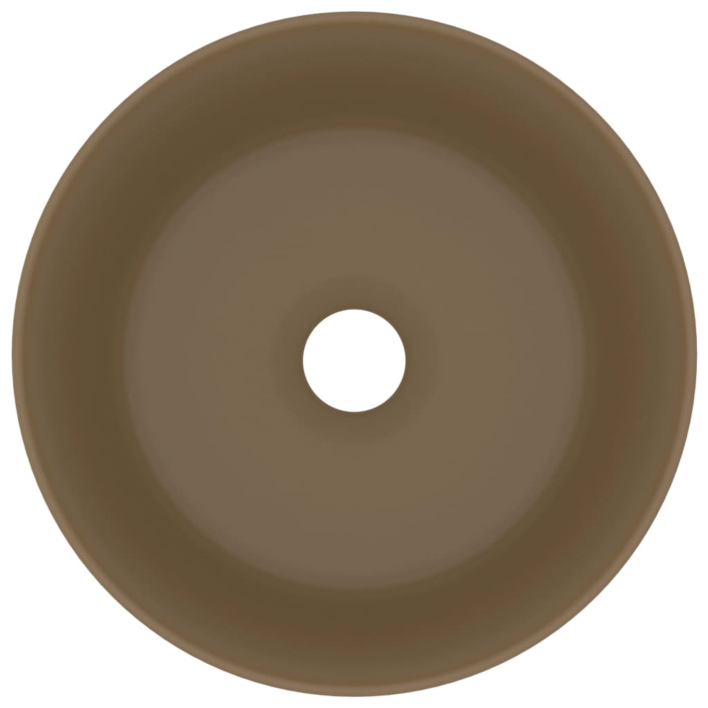 Lavandino Lusso Rotondo Crema Opaco 40x15 cm in Ceramica 147018