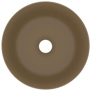 Lavandino Lusso Rotondo Crema Opaco 40x15 cm in Ceramica 147018