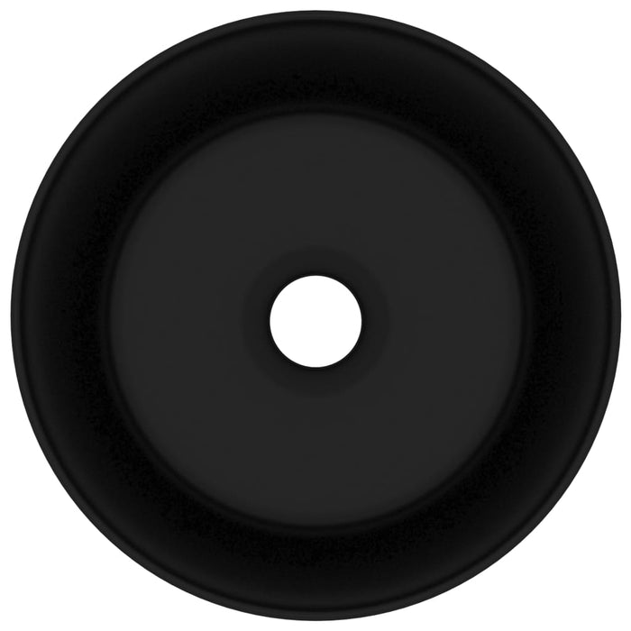 Lavandino Lusso Rotondo Nero Opaco 40x15 cm in Ceramica cod mxl 40940
