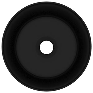 Lavandino-Lavello Lusso Rotondo Nero Opaco 40x15 cm in Ceramica 587242