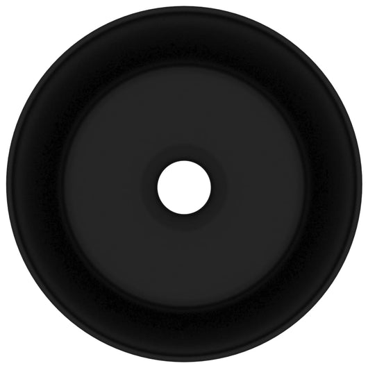 Lavandino-Lavello Lusso Rotondo Nero Opaco 40x15 cm in Ceramica 587242