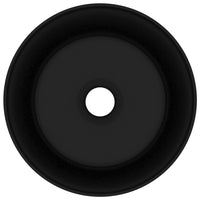 Lavandino Lusso Rotondo Nero Opaco 40x15 cm in Ceramica 147019