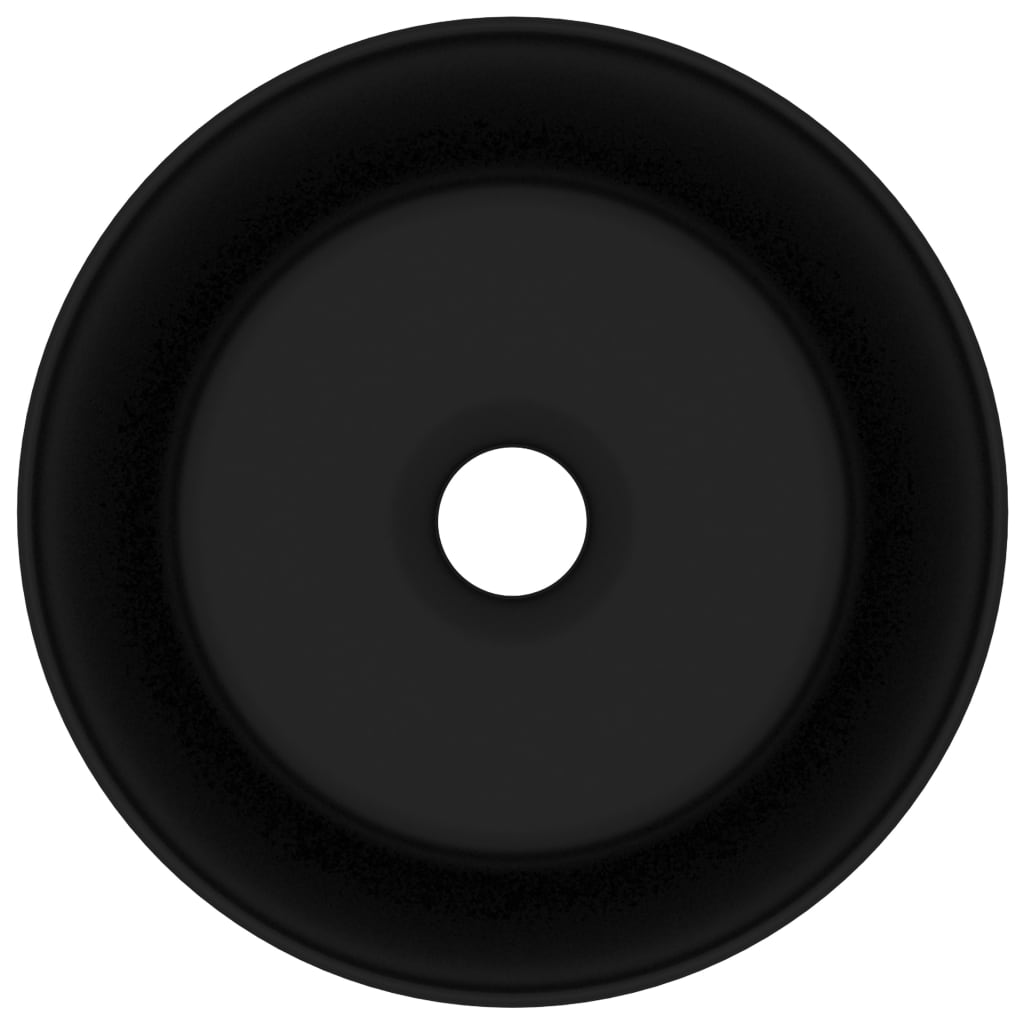 Lavabo da bagno rotondo di lusso 40 x 15 cm in ceramica nera opaca 02_0002761