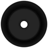 Lavabo da bagno rotondo di lusso 40 x 15 cm in ceramica nera opaca 02_0002761