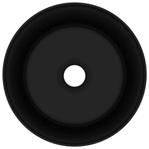 Lavabo da bagno rotondo di lusso 40 x 15 cm in ceramica nera opaca 02_0002761