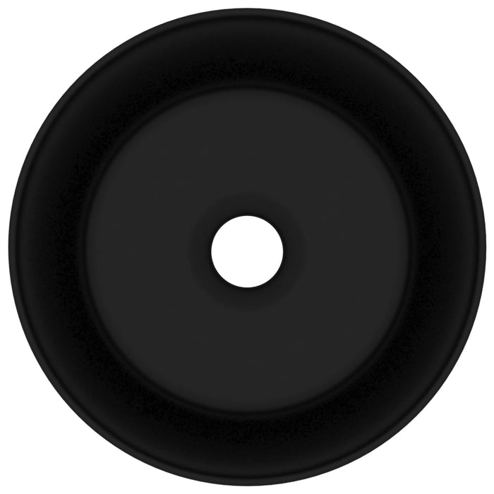 Lavabo da bagno rotondo di lusso 40 x 15 cm in ceramica nera opaca 02_0002761