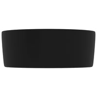 Lavabo da bagno rotondo di lusso 40 x 15 cm in ceramica nera opaca 02_0002761