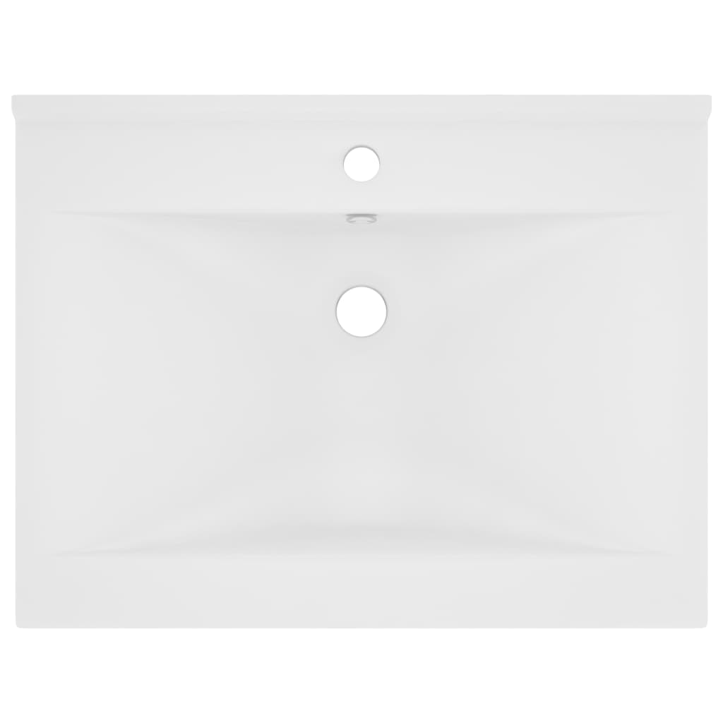 Lavabo bagno con foro rubinetto 60x46 cm ceramica bianco opaco 02_0002762