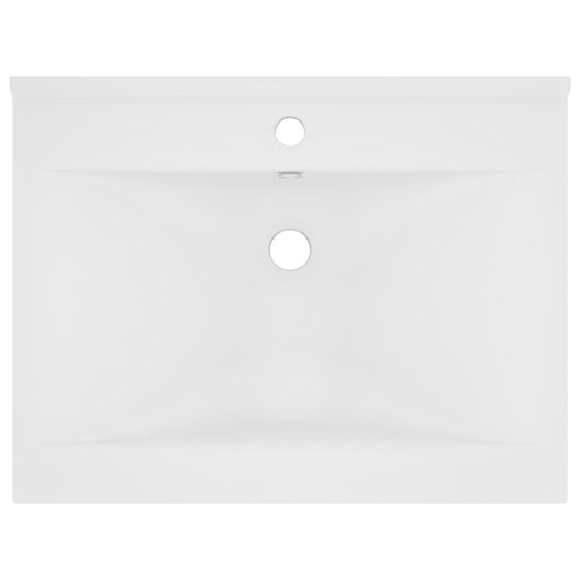 Lavabo bagno con foro rubinetto 60x46 cm ceramica bianco opaco 02_0002762