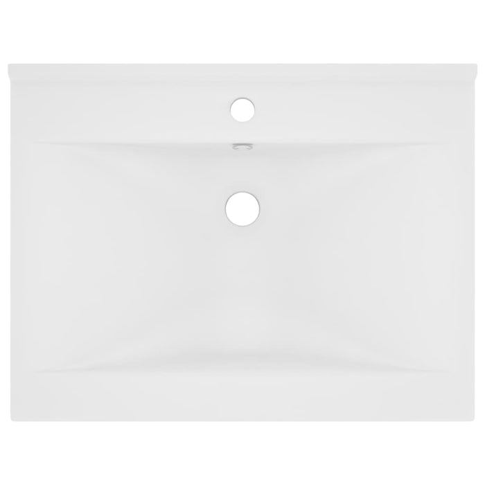 Lavabo bagno con foro rubinetto 60x46 cm ceramica bianco opaco 02_0002762