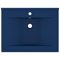 Lavandino con Foro Rubinetto Blu Scuro Opaco 60x46 cm in Ceramica