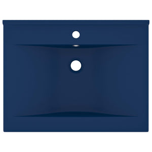Lavandino con Foro Rubinetto Blu Scuro Opaco 60x46 cm in Ceramica