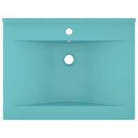 Lavabo con Foro Rubinetto Verde Chiaro Opaco 60x46 cm Ceramica cod mxl 45331