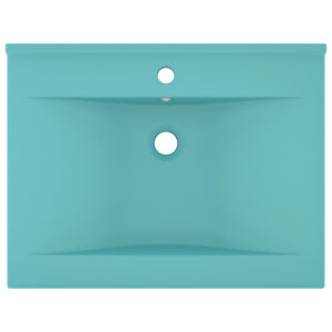 Lavabo con Foro Rubinetto Verde Chiaro Opaco 60x46 cm Ceramica cod mxl 45331