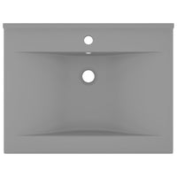 Lavabo con Foro Rubinetto Grigio Chiaro Opaco 60x46 cm Ceramica cod mxl 53739