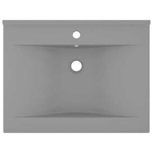 Lavabo con Foro Rubinetto-Lavandino-Lavello Grigio Chiaro Opaco 60x46 cm Ceramica