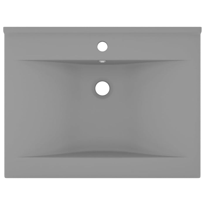 Lavabo con Foro Rubinetto-Lavandino-Lavello Grigio Chiaro Opaco 60x46 cm Ceramica