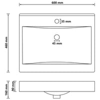 Lavabo con Foro Rubinetto Grigio Chiaro Opaco 60x46 cm Ceramica cod mxl 53739