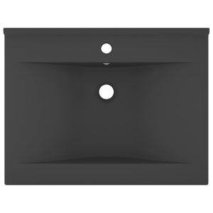 Lavabo con Foro Rubinetto Grigio Scuro Opaco 60x46 cm Ceramica cod mxl 41203