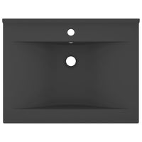 Lavabo bagno con foro rubinetto 60x46 cm ceramica grigio scuro opaco 02_0002769